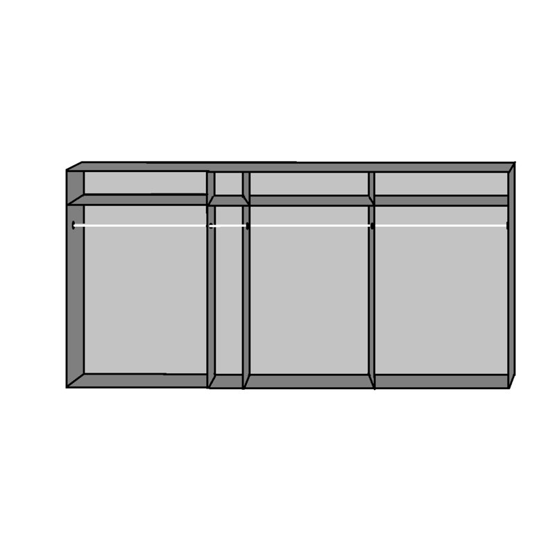Laylene 4 Door Manufactured Wood Wardrobe, 216 cm H x 350 cm W x 64" D