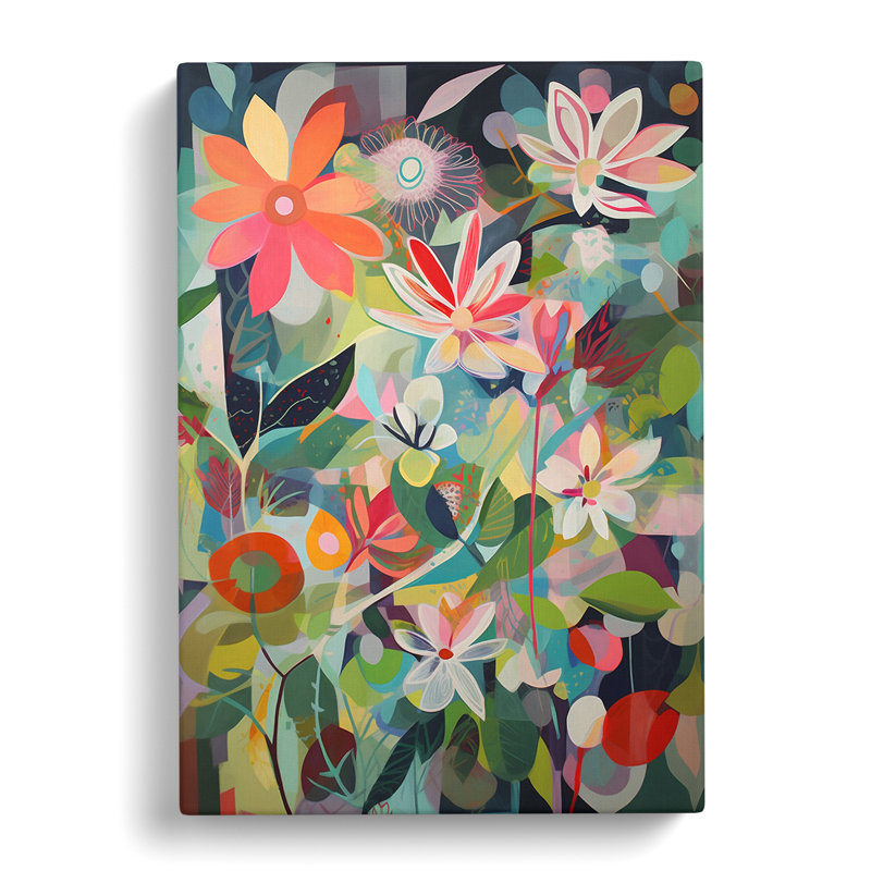 Murgo Floral Flowers Retro Vol.6 - Wrapped Canvas Print, 50cm H x 35cm W x 3cm D