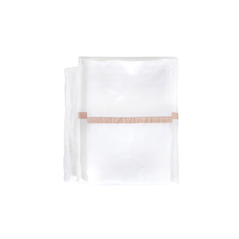 Langston Bamboo Machine Woven Sheet Set, King, White/Pink