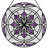 12"H Geometric Star Stained Glass Window Panel