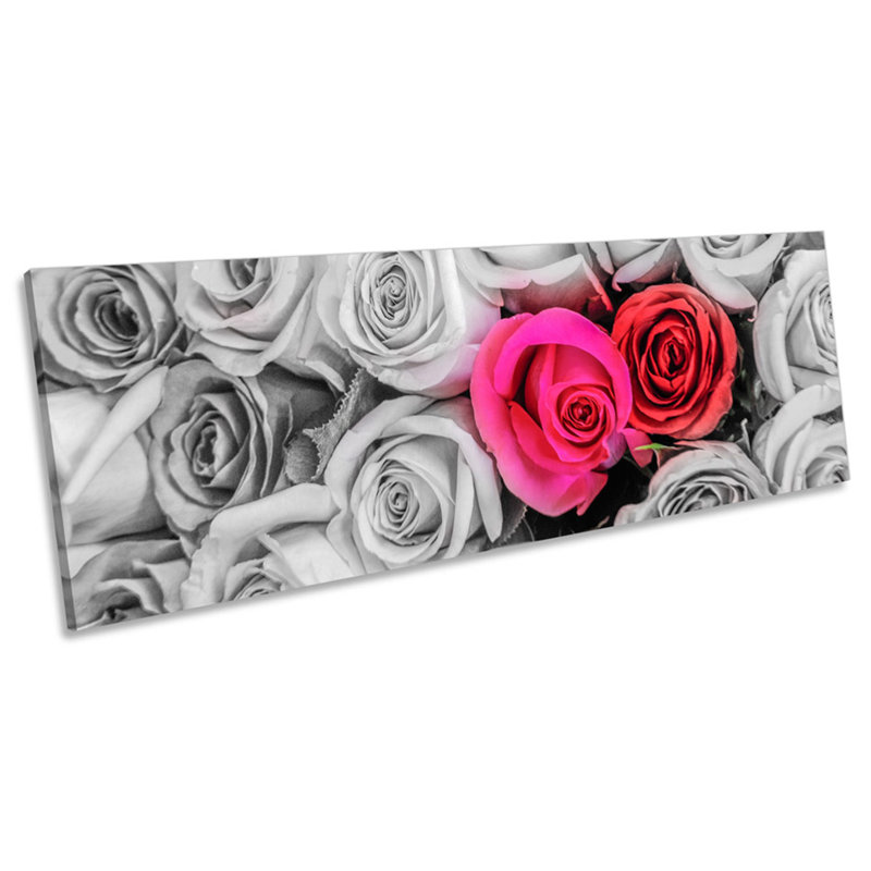 Roses Flowers Floral Love - Wrapped Canvas Panoramic Print, 40.64cm H x 121.92cm W x 2cm D