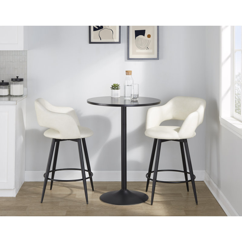 Margarite Fixed-Height Counter Stool - Set Of 2, Cream