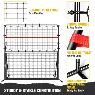 6X6ft Pickleball Rebound Net For Dinks Volleys Hits Training,Angle Adjustable Pickle Ball Practice Rebounder Net For Outdoor Indoor Driveway Backyard,2 In 1 Pickleball Trainer For All Players