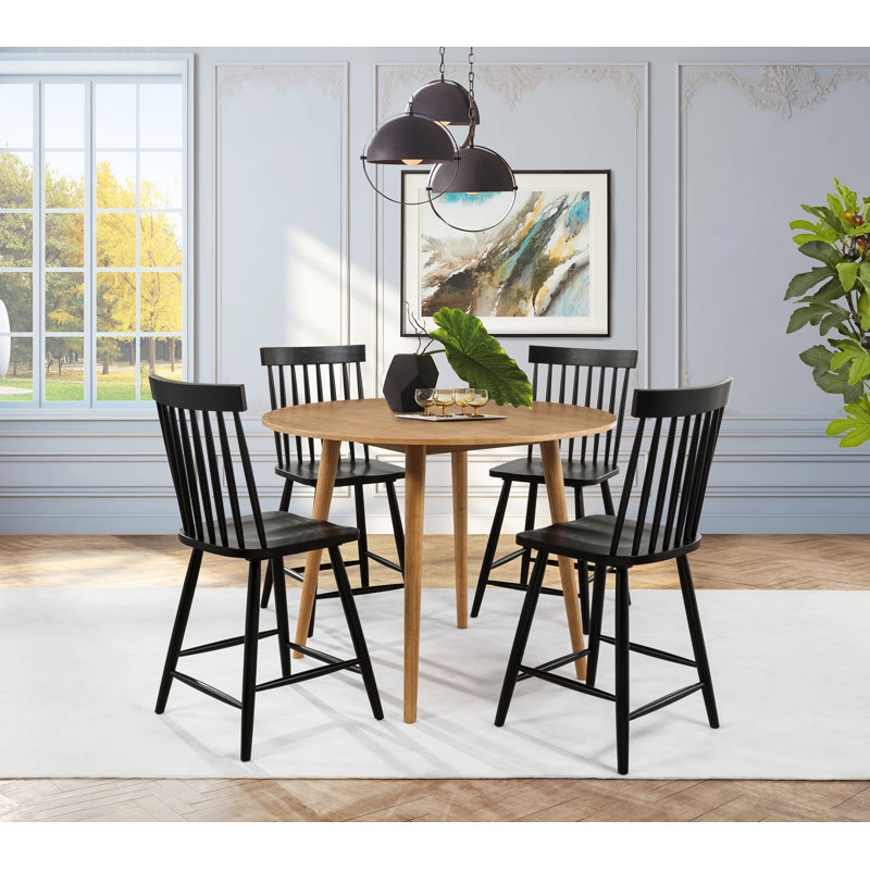 Chaise d'appoint à hauteur de comptoir Andrews Windsor (ensemble de 2), Noir