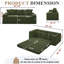 Canapé-lit convertible 82,25 po, causeuse avec revêtement en velours côtelé, 5 coussins, poches latérales, aucun assemblage requis-933040821