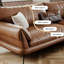 Canapé modulaire brun en cuir véritable-1723724508