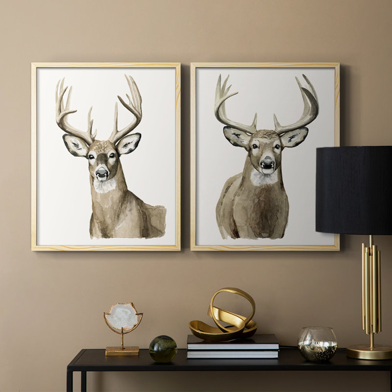 Impression encadrée Handsome Whitetail I-Premium - prête à être accrochée - aucun clou requis - aucun clou requis
