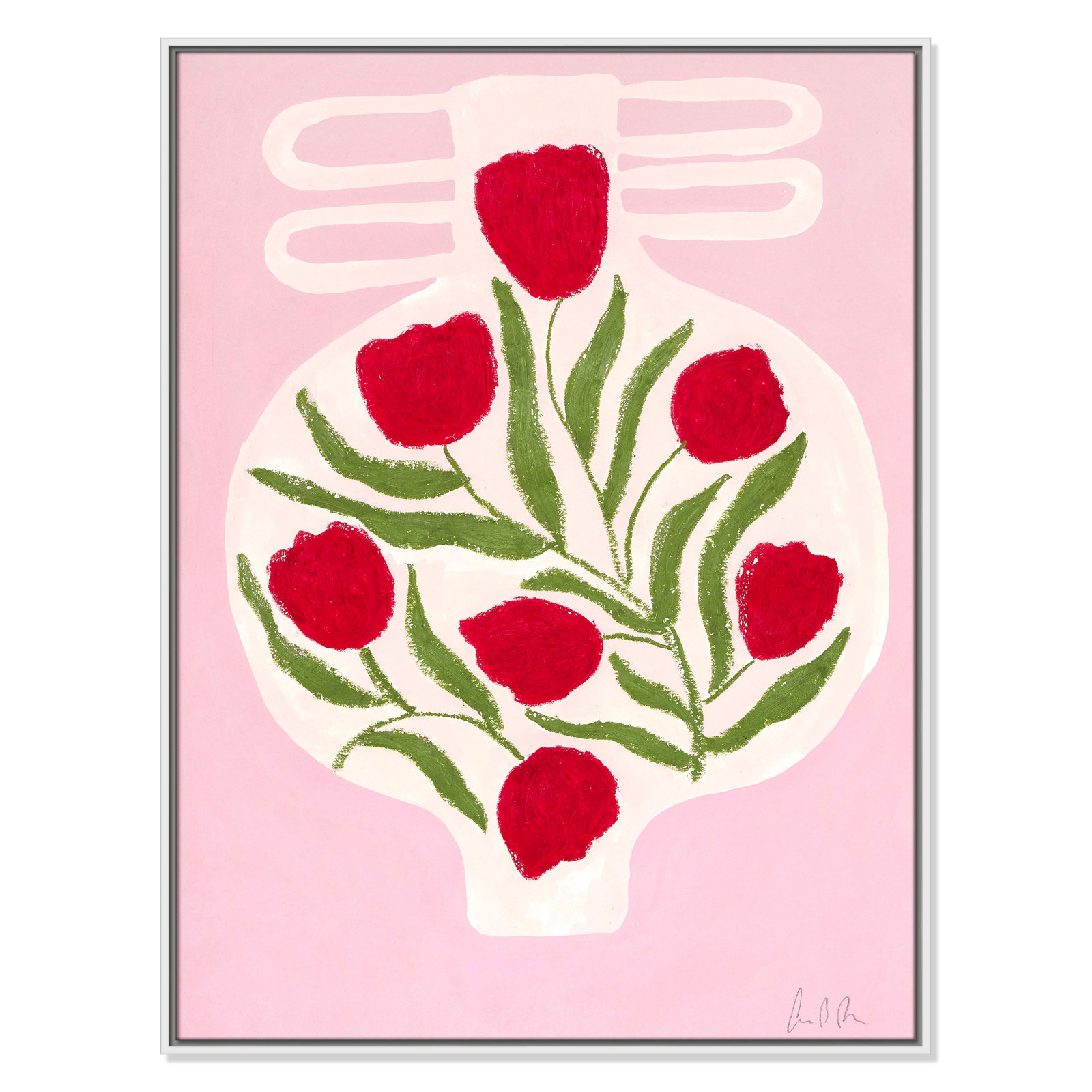 Vase No. 02 Print by Camilla Bergqvist, 41.5" H x 31.5" W, White