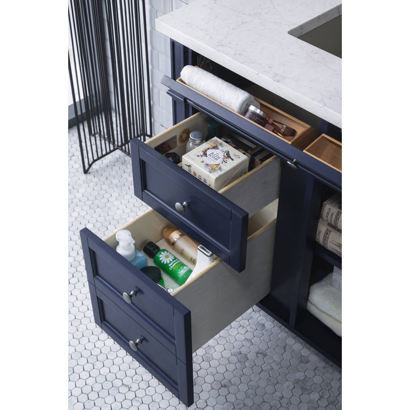 Brittany 36'' W Single Vanity, Eternal Jasmine Pearl, Victory Blue, 8" Widespread