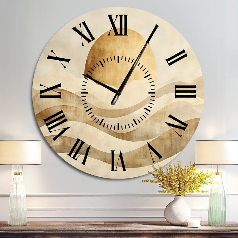 Horloge murale neutre Mid-Century, Surdimensionné