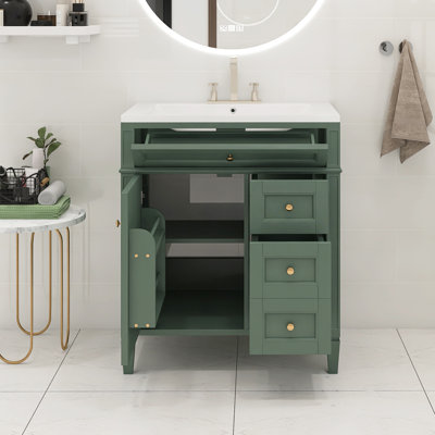Shilee 30'' Single Bathroom Vanity with Ceramic Top