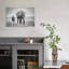 Mother Elephant And Calf Contemporary Elephant Landscape Nature Wall Art Print by Jeffrey C. Sink - 1 Piece Wrapped Canvas Wall Art-718325111
