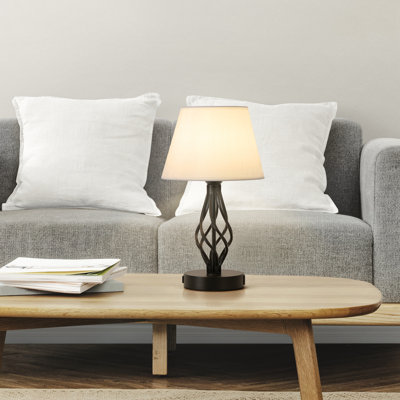 Lampe de table USB en métal avec prise CA