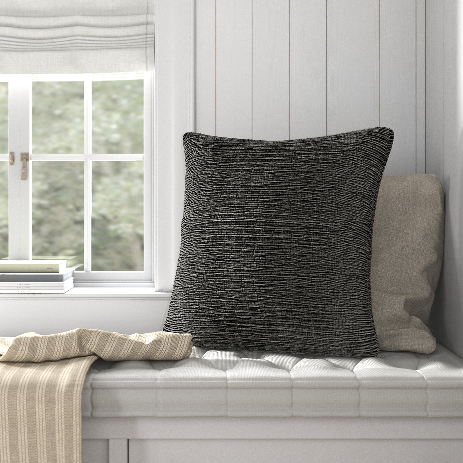 Edan Throw Pillow, Charcoal, Pillow Cover Only - No Insert, 22"H x 22"W