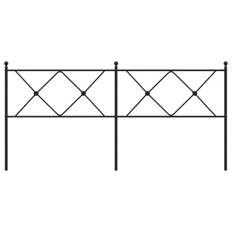 Anzor Metal Headboard, Super King - 180 x 200 cm, Black