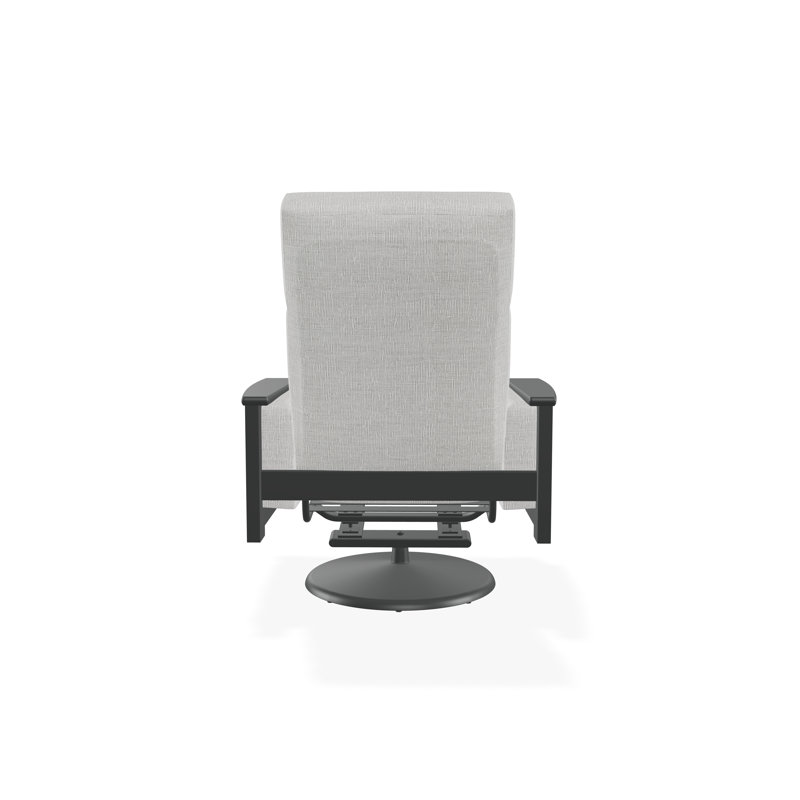 Leeward Polymer Outdoor Lounge Chair, Graphite, Grasscloth Cloud
