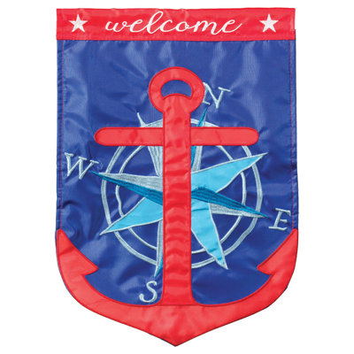 Welcome Anchor 2-Sided Polyester. House Flag