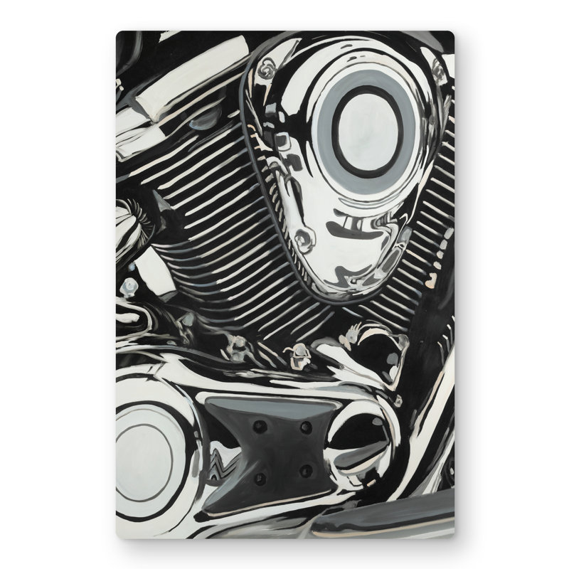 Motorcycle Engine Metal Print | Office Transportation Decor