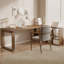 Brown L-Shaped Solid Wood desk-108840003