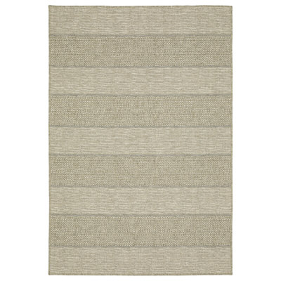 Tapis intérieur / extérieur en polypropylène tissé à la machine rayé brun clair / brun clair