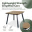 Table pliante d'extérieur, table carrée, plateau de table en bois-plastique composite à structure en fer robuste, design minimaliste, table de patio en chêne
