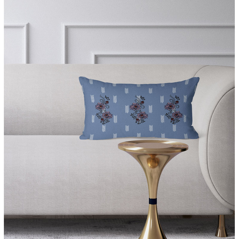 Floral Luminosity  Rectangular Throw Pillow, Blue/Purple
