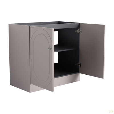 Meuble-lavabo autoportant 36 po et 2 portes d'armoire à fermeture en douceur (emballage KD) - sans le lavabo