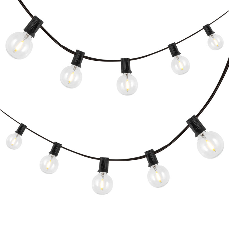 25 - Bulb 300 in. Plug-in LED Globe String Lights, Black