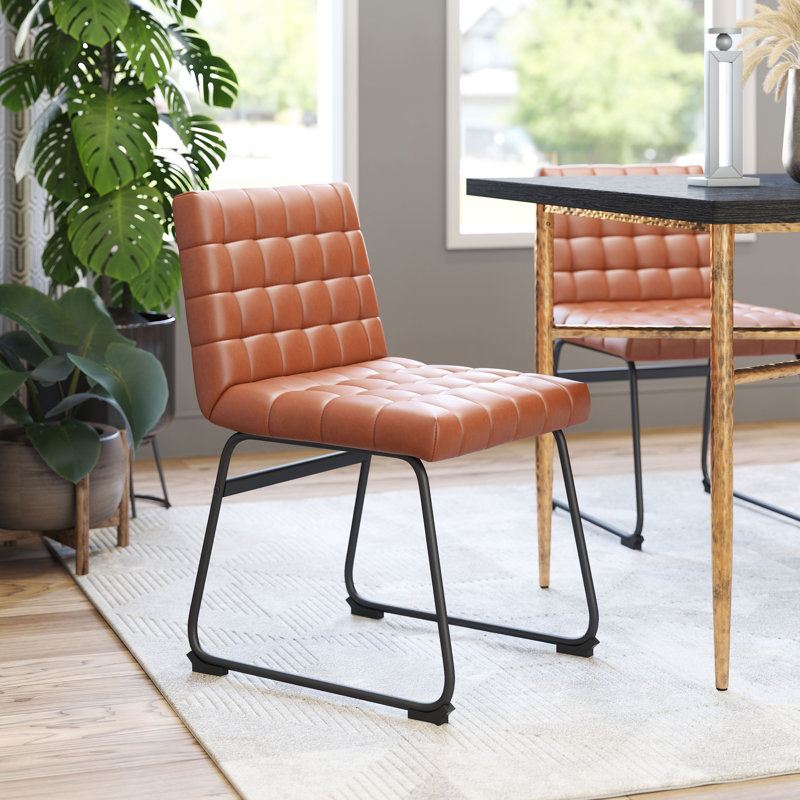 Faux Leather Wayfair Dining Chairs Leather Dining Chair Brown