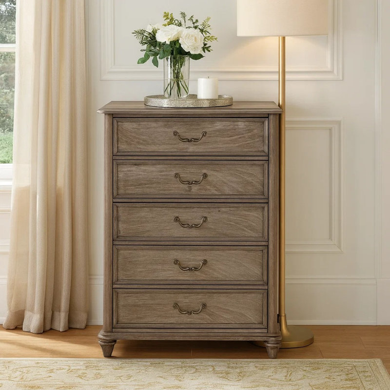 Commode 5 tiroirs en bois Howley