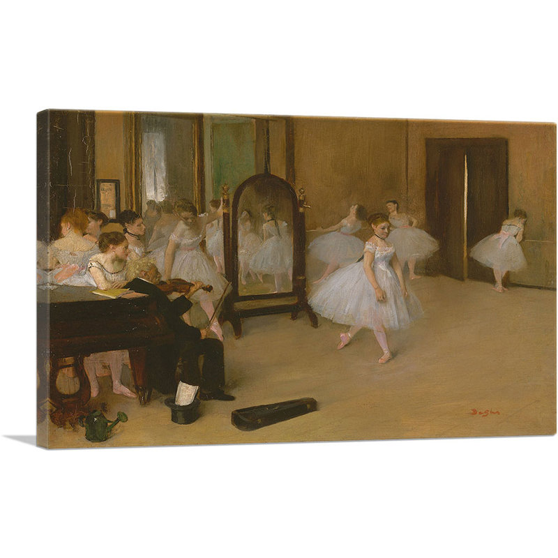 «Chasse De Danse 1871» par Edgar Degas - peinture sur toile tendue, H 26 po x l 40 po x P 0,75 po