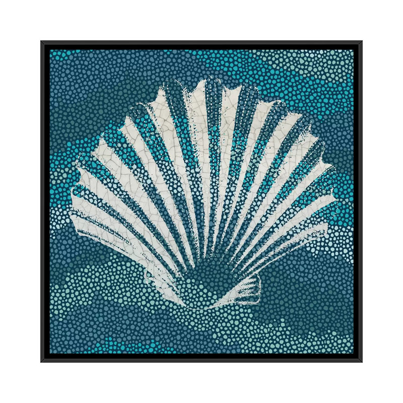 «Sea Glass I», impression sur toile tendue, H 18 po x l 18 po x P 1,5 po, Toile encadrée noire, Pas de tapis