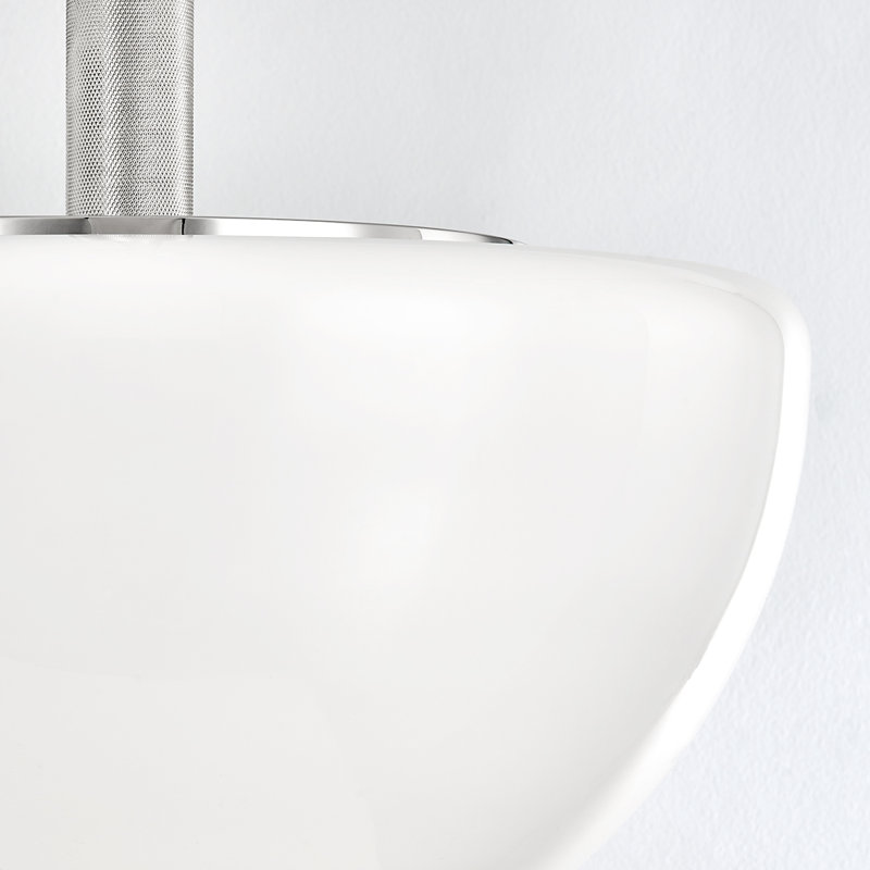 LETHBRIDGE 1 LIGHT PENDANT, 22" H x 19" W x 19" D, Polished Nickel