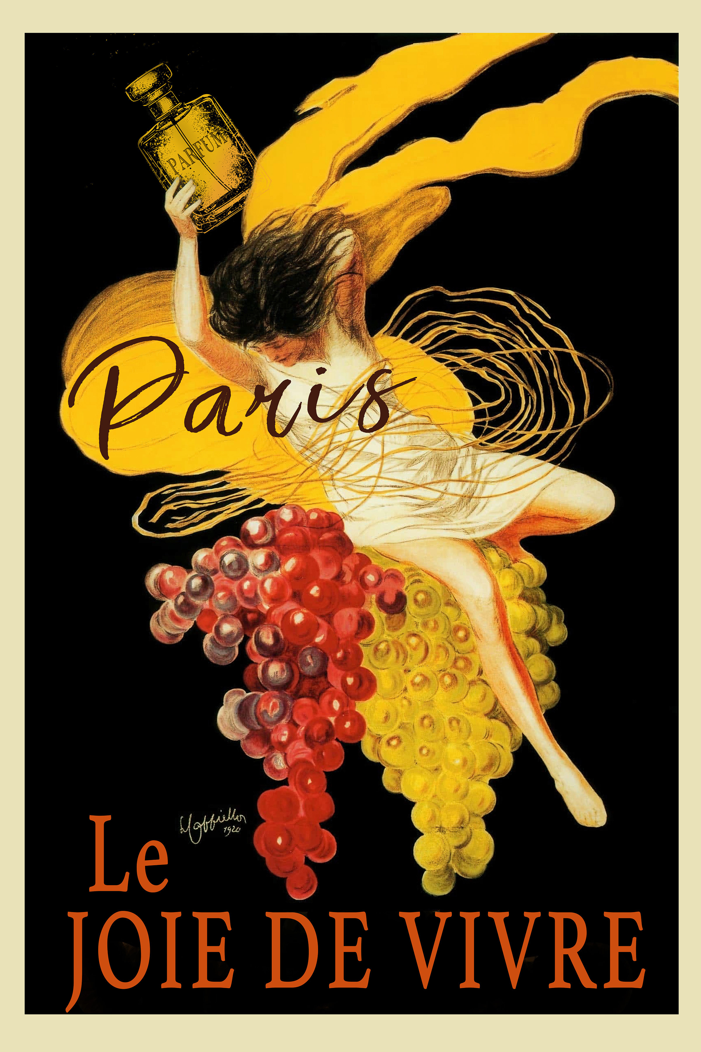 Trinx Paris the Joy of Life Joie de Vivre Vintage Travel Poster 20x30 ...