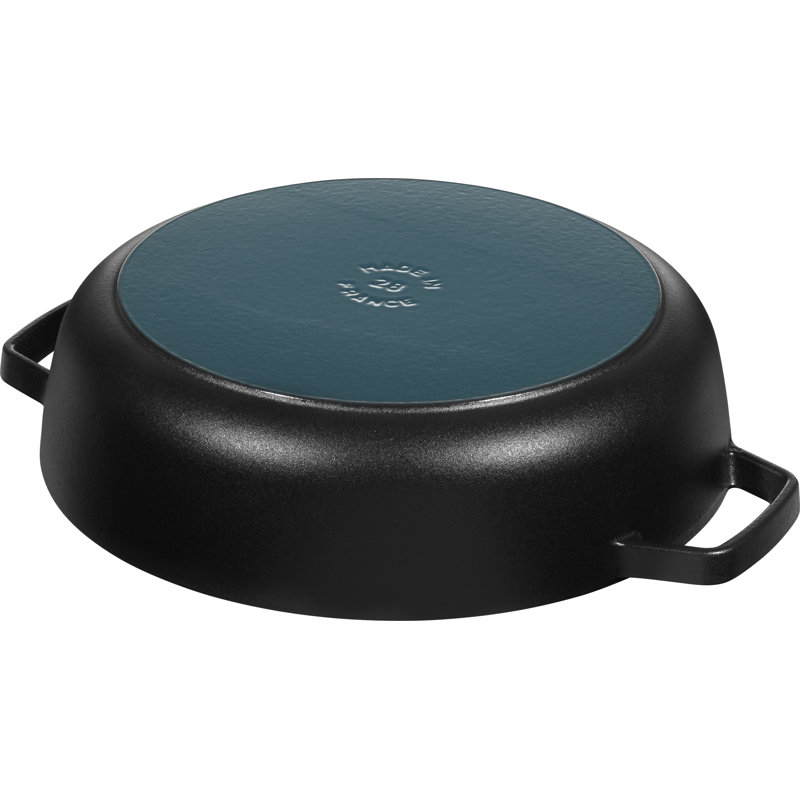 STAUB Cast Iron Round Casserole Dish, Black, 28cm