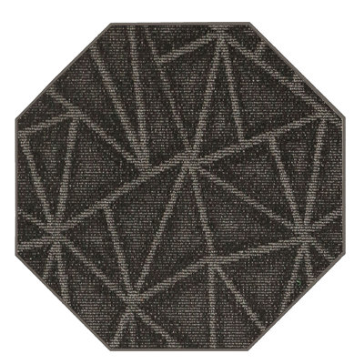 Tapis noir à motif géométrique Dickman
