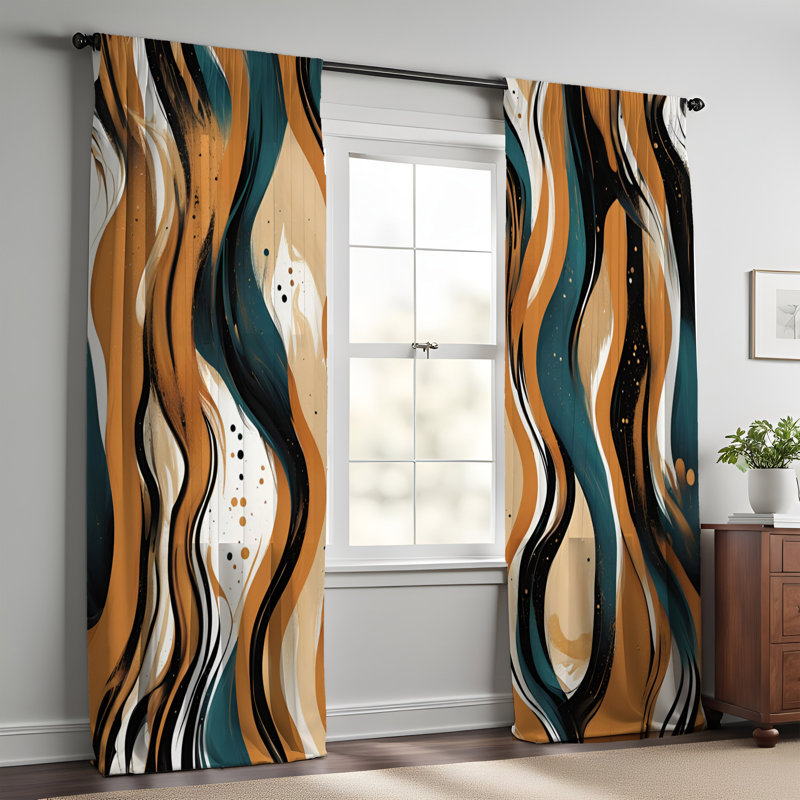 Paire de rideaux semi-transparents en polyester Germien, L 20 po x L 82 po