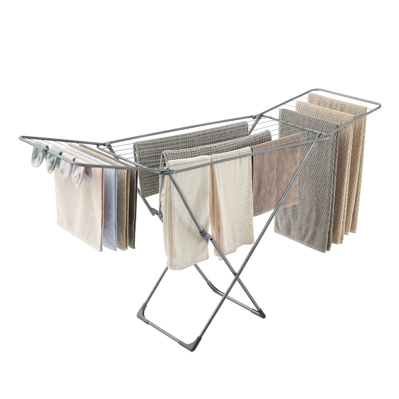 Steel Foldable Gullwing Drying Rack, Grey