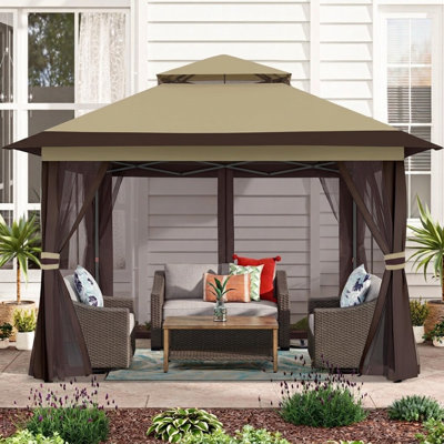 Pavillon de jardin MASTERCANOPY avec murs grillagés et toit ventilé