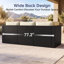 Canapé d'angle modulaire de 5 pièces en résine tressée pour terrasse, avec pouf et coussins-965133866