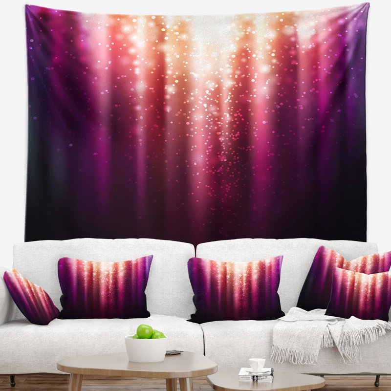Violet abstrait avec la tapisserie magique légère, H 32 po x l 39 po