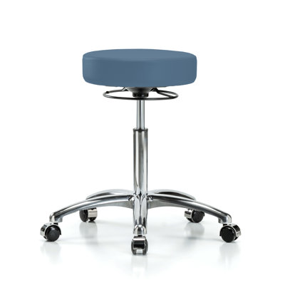Tabouret médical PERCH Chrome avec réglage de la hauteur à 360 degrés | Hauteur du banc moyen: 20,5 à 28 po