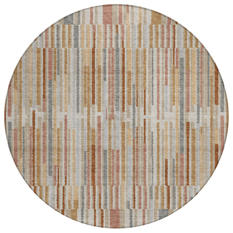 Machine Washable Indoor/Outdoor Xhevrie Paprika Rug