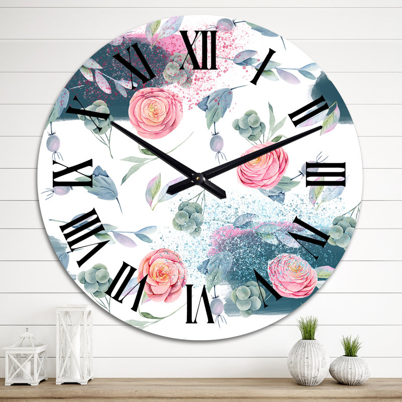 Horloge murale rose, Grand