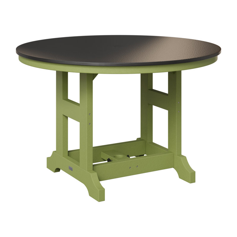 Table de bar ronde Berlin Garden, Vert kiwi, Noir martelé, H 39,5 po x l 48 po x P 48 po