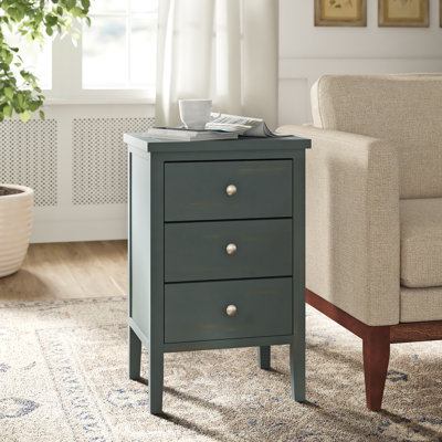 Applonia Solid Wood 3 - Drawer End Table