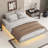 Modern Low Profile Platform Bed With LED Lights-722566747-724381364