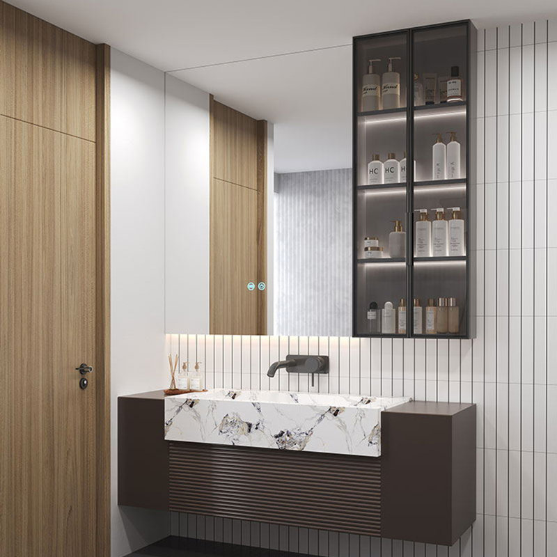 Armoire de salle de bain française moderne à lumière simple de luxe français, H 29,5 po x l 63 po x P 29,5 po