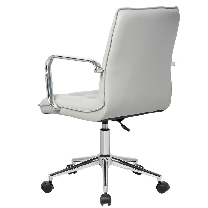 Chaise de bureau en similicuir avec base en métal Gabriel, Gris, Oui