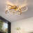 Contemporary Gold 3-Light Rectangle Geometric Linear Led Ceiling Light Dimmable Semi Flush Ceiling Light For Living Room
